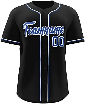 Jersey de beisebol personalizada Button Down Camisetas personalizam o nome costurado e o número para homens