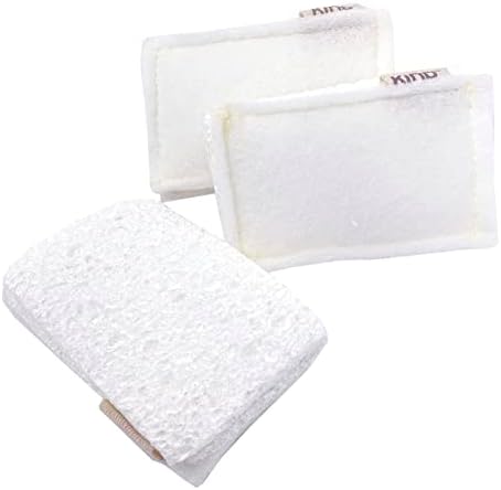 Esponjas brancas ecológicas-esponjas brancas puras à base de plantas com um lateral de lavador e lateral