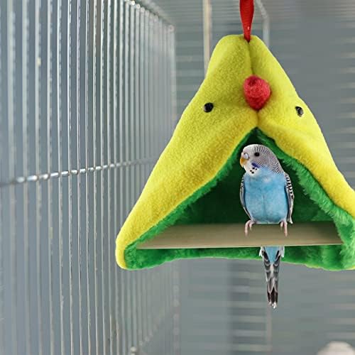 Toysructina Bird Hammock Hut, Winter Warm Papagaio pendurado na barraca pássaros macios Cama de ninho com palito