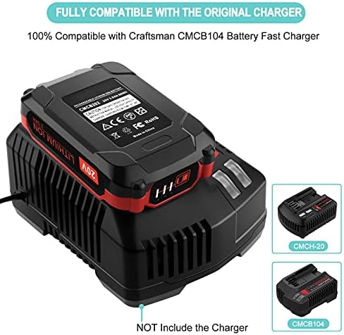 EICHXO 3.0AH V20 Carregador de bateria Combo para o artesão de 20 volts carregador de bateria com USB