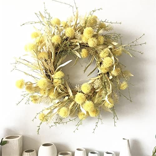 BHVXW Wreath Wreath Ping Pong Chrysanthemum Wreath Door Decoração Decorações de férias
