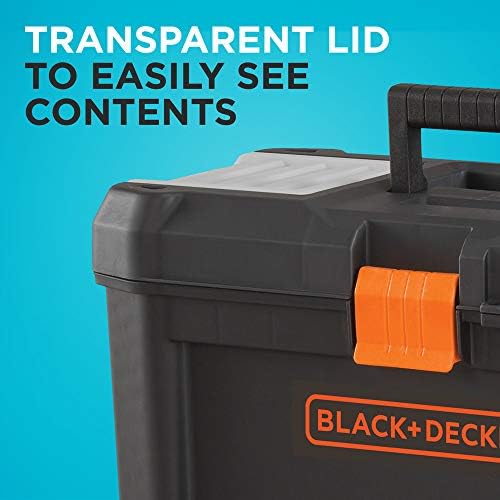 Além de Black+Decker Box & Organizer, de 16 polegadas, 10 compartimentos com organizador de ferramentas,