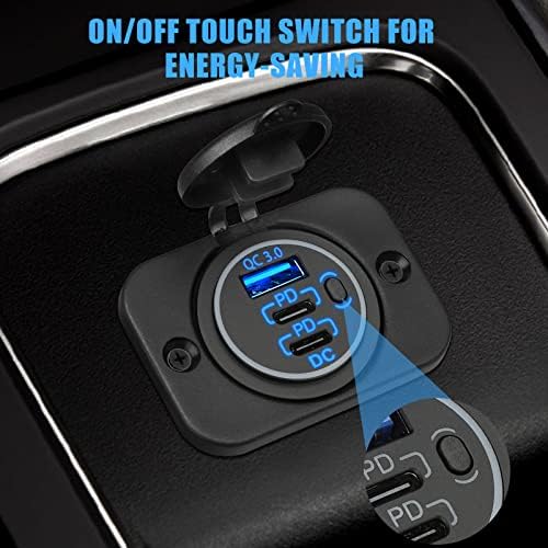 12V Usb Outlet, Charge Quick Charge 3.0 Charger USB Socket, Carga rápida de saída à prova d'água com portas