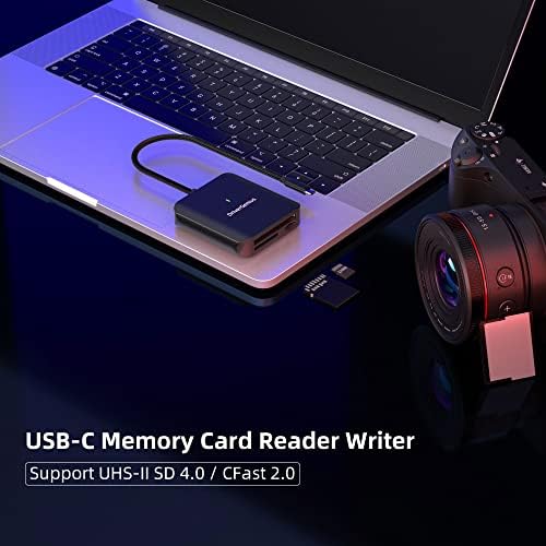 Drivergenius HB081 | 3 em 1 CFast 2.0 Reader USB-C UHS-II 4.0 SD/MicroSD Card Reader