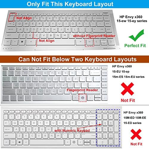 Capa de teclado de casebuy para 2023 2022 HP Envy x360 2-em-1 15,6 Laptop 15-EW 15-EY 15-EW0023DX EW0013DX