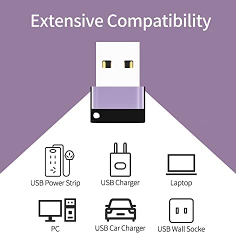 Lufoever USB C para USB adaptador ， roxo, 8 pacote
