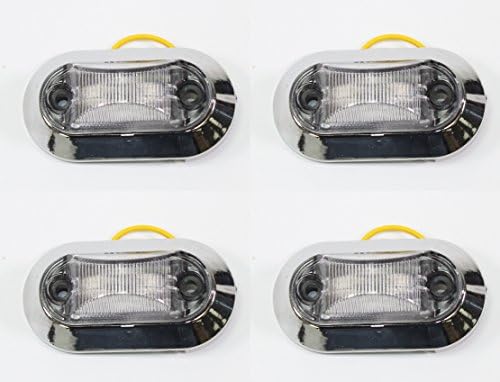 Conjunto de 42 Amber Oval Oblong LED de folga/luz do marcador lateral com moldura cromada para trailer