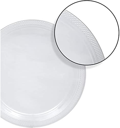 Placas de plástico transparentes de 10 polegadas requintadas para partes - placas descartáveis ​​de cores