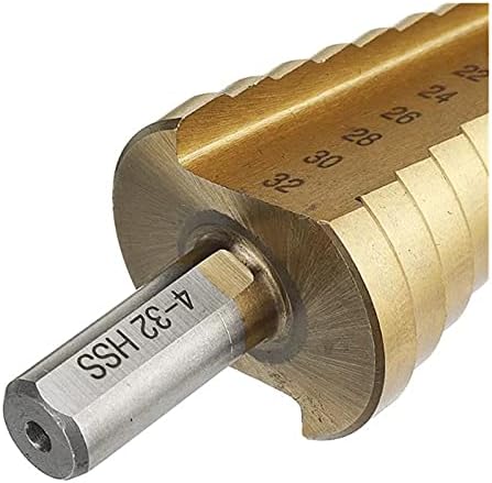 Etapa de madeira broca 4-12/4-20/4-32mm HSS 6542 Drill de etapa com revestimento de titânio Shank triangular,