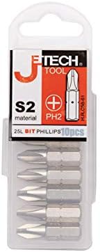 JETCH PH2 25mm Phillips Bits de chave de fenda - 1 polegada Nickle tratada por calor S2 liga Bits de