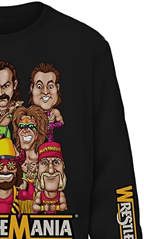 WWE WWF Legends Wrestling Shirt - WrestleMania - campeões mundiais de luta de luta longa de manga