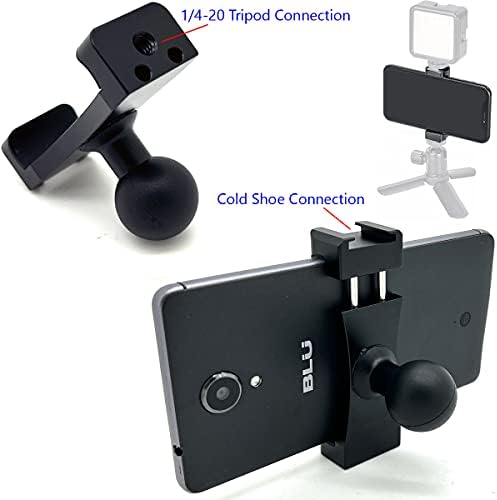 LyCoGear Hovery Duty Aluminium Phone Portador com conexão de bola de 1 polegada compatível com Ram e Arkon 1 polegada