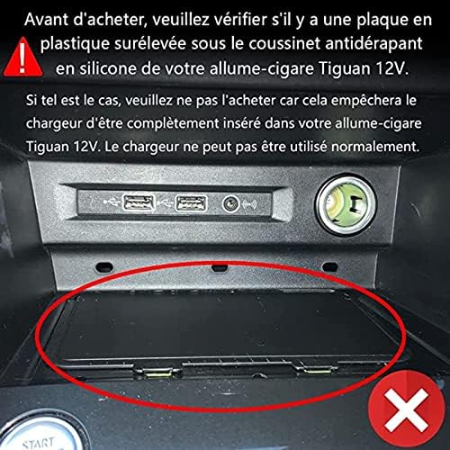 Carregador sem fio para VW Tiguan 2018-2021 Painel de acessórios para console central com USB QC3.0 e 18W PD