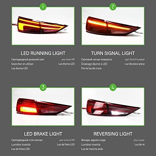 Conjunto de luzes traseiras de LED C&B FIXA para 2015-2019 AUDI A3 LUGTO TRAFLENTE LED LED LUZ