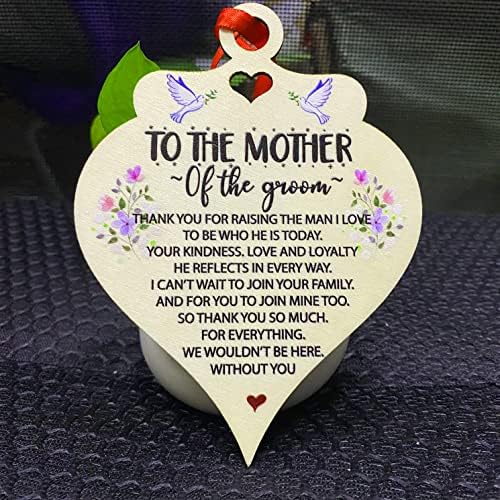 Mãe do noivo Presentes, presente de mãe noiva, placa de placa de casamento, placa de coração pendurado no coração