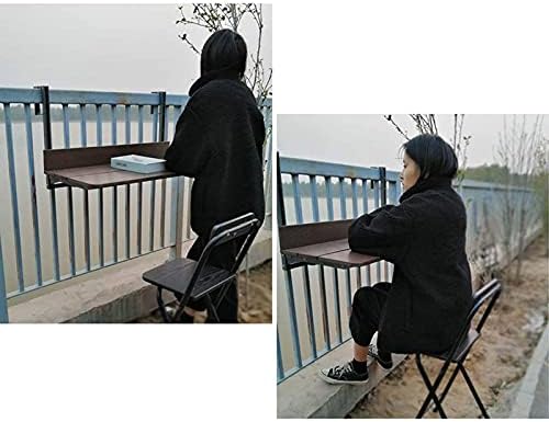 Mesa de convés de varanda dobrável Yzjj, mesa de barra de grade de penduramento ao ar livre, trilhos de mesa