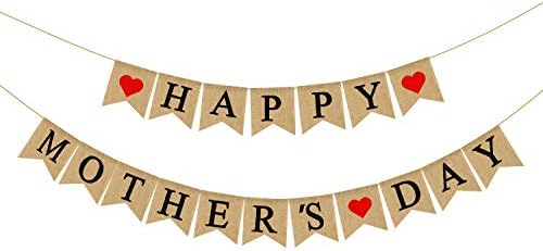 Banner feliz do dia das mães | Decorações de festa do dia das mães rústicas | Idéias de presentes