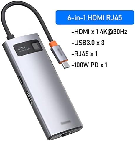 Zhyh USB tipo C Hub USB C TO -Combatível RJ45 SD Reader PD 100W Carregador USB 3.0 Estação de dock hub