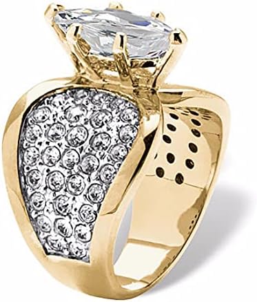 Anel para o engajamento da senhora Corte de zircões de zircões jóias de casamento para mulher anel de