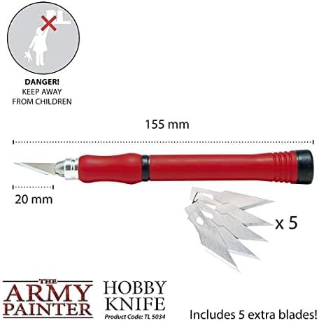 O pintor do exército-faca de hobby de precisão de aço inoxidável com garra macia e 5 lâminas de bisturi de