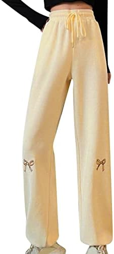 Calça de linho e ethkia longa feminina outono feminino e calças esportivas de inverno com cintura alta e calça