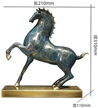 MHYFC Horse Feng Shui Ornamentos vintage Bronze Running Horses estátua Miniaturas Decorações