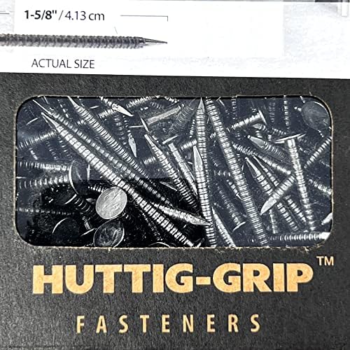 Huttig-Grip Drywall Pil 1-5/8 polegadas hastes de anel, acabamento brilhante, 12-1/2 bitola hgn158rsdwn1-1
