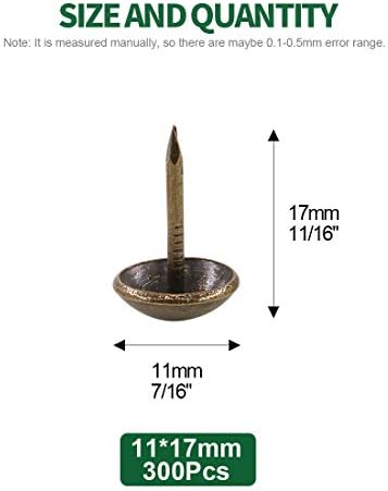 KeAdic 305pcs [7/16 de diâmetro] Antique estofados pregam o conjunto de ferramentas de alfinetes de unhas,