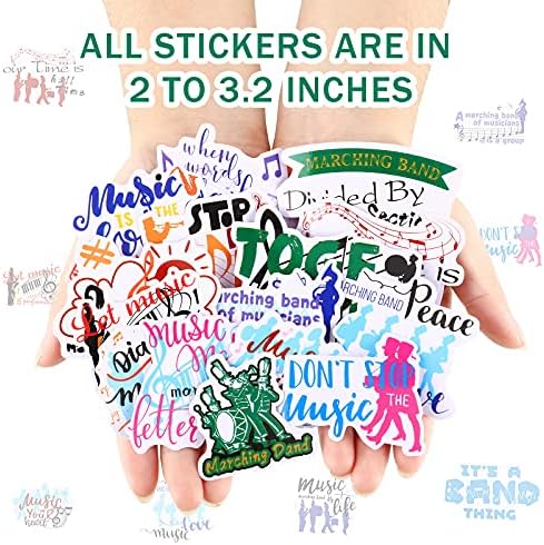 200 peças Band Stickers Band Stickers Banda Música Banda de decalque impermeabilizada Banda de festas de festas