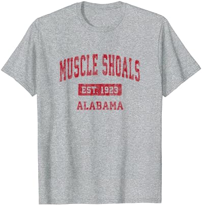 Muscle Shoals Alabama Al Vintage Sports Design Red Design T-shirt