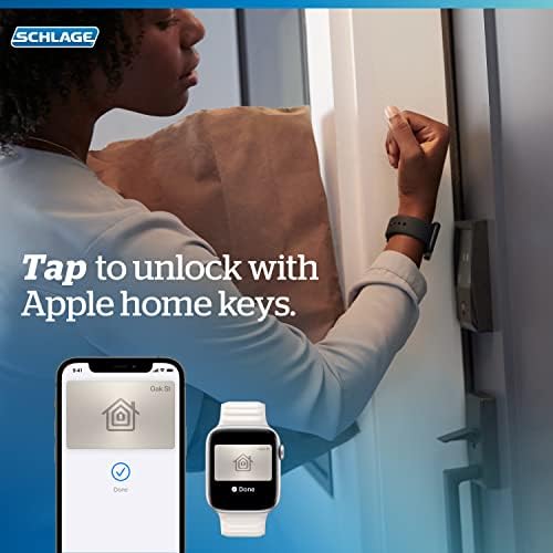 Schlage be499wb Cen 622 Encode mais WiFi Deadbolt Smart Lock com Apple Home Key, trava sem chave sem chave com