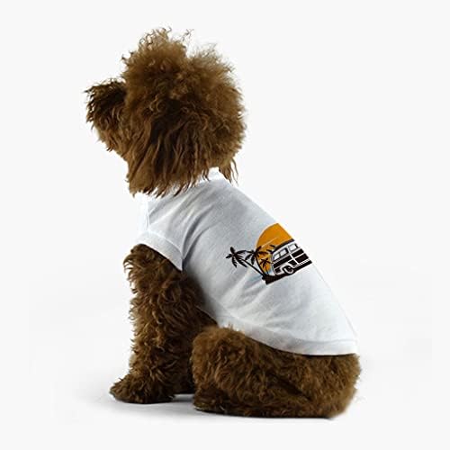 T -shirt de cachorro woodies - camisa de cachorro de férias - roupas de cachorro gráfico - branco, l