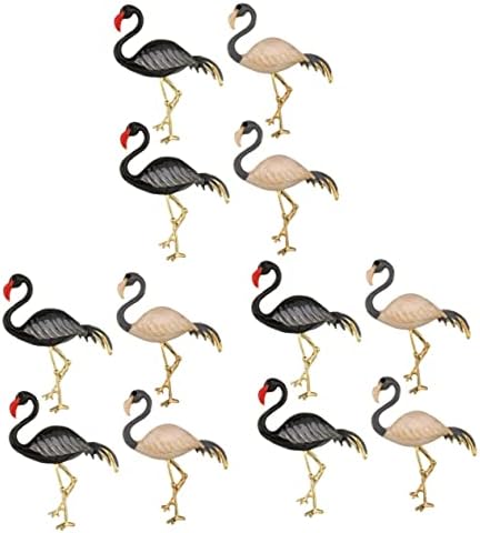 Nolitoy 12 PCs Flamingo Buckle Decor preto Decoração preta Decoração havaiana Decoração flamingo Ringos de guardana