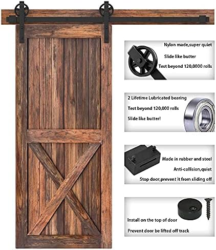 Winsoon 7,5 pés de madeira de madeira deslizante hardware de porta de barn