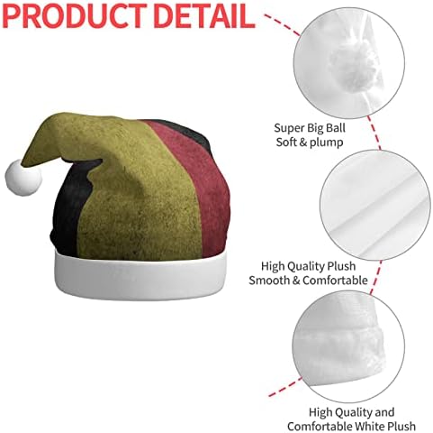 Bandeira da Bélgica Retro adultos engraçados luxuoso chapéu de Natal para mulheres e homens chapéu de