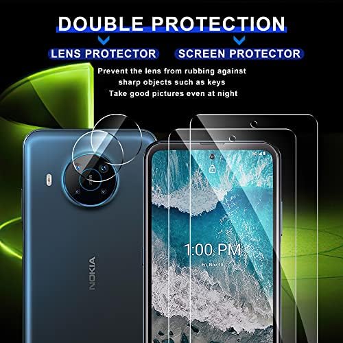 Ogrish [2+2 pacote] Protetor de tela de vidro temperado para Nokia X100 e 2 Pack Camera Lens Protector-Anti-Fingerprint,