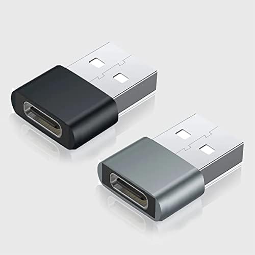 Usb-C fêmea para USB Adaptador rápido compatível com seu GoPro Hero7 Silver for Charger, Sync, dispositivos