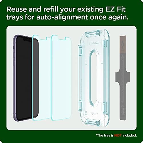 Spigen Reabiltos de protetor de tela de vidro temperado [recargas de ajuste do GLAST ez] Projetado para iPhone 11 / iPhone XR - 2 pacote
