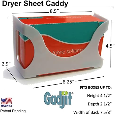 Caddy da folha de secador Gadjit | Dispensador de plástico monta em uma parede, segura uma caixa de folhas