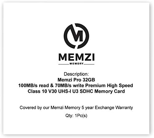 MEMZI PRO 32 GB 100MB / S CLASSE 10 V30 SDHC CARDE COMPATÍVEL PARA SONY ALPHA A7S II ILCE-7SM2, A7S ILCE-7S,