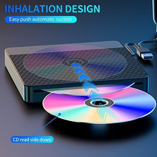 Unidade de cd/dvd externo nvoperang para laptop, USB 3.0 Tipo-C slot-in CD DVD Player Player CD ROM ROM DISCO