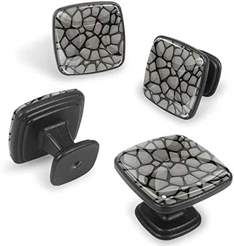 4 peças Cabinete botões de mármore Gaveta de padrões de pedra cinza puxadores para armário de banheiro de armário