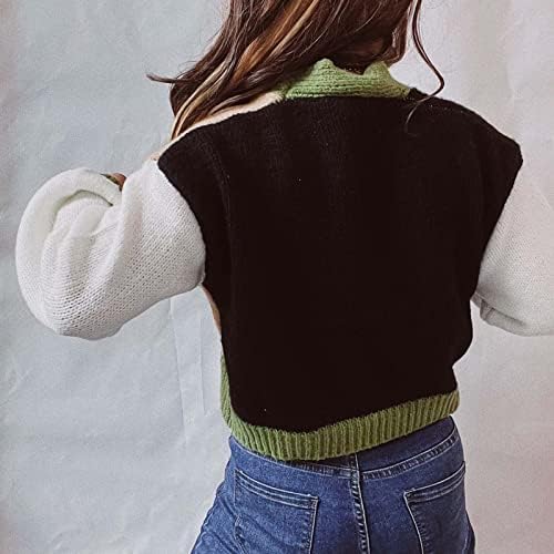 Cardigã de manga comprida Cardigan Supula para mulheres, decote em V Long Sleeve Sweater de outono Cardigan