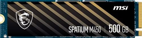 Msi spatium m450 pcie 4.0 nvme m.2 500 GB de jogos internos SSD até 3600MB/S 3D NAND até 600 TBW