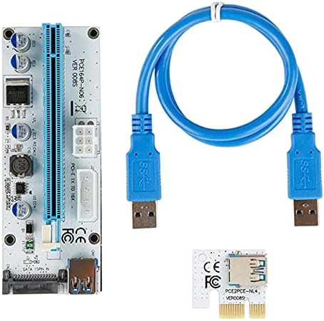 Conectores Tishric Riser Card VER008S 3 em 1 Molex 4pin SATA 6pin PCIE PCI PCI Adaptador Express 1x a 16x USB3.0