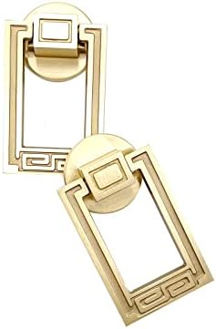 Santousi Ring Armett Pull Knobs Brass Gaveta Puxa Mobilos de orifício de um único orifício Golden Decorativa