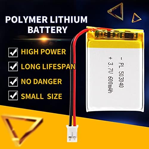 YDL 3.7V 600mAh 503040 Bateria de bateria liPO Bateria de Íon Polímero de lítio com conector JST de PH2.0mm