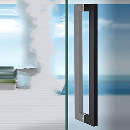 Keppd maçaneta de porta deslizante preta ， aço inoxidável maçaneta de porta de vidro puxar tubo