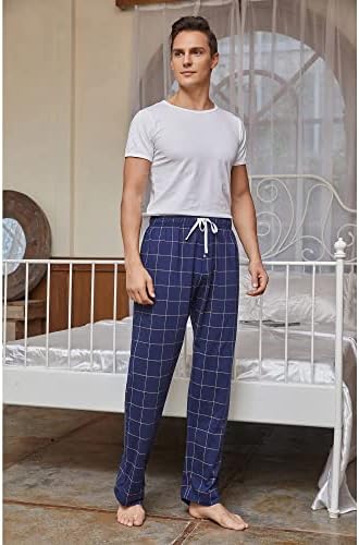 Calças de pijama de algodão masculino de vulcanodon, calças de sono leves com bolsos calças de pijama de lounge suave para homens PJ Bottoms