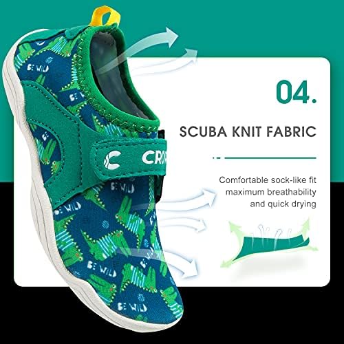 Crova Kids Water Sports Sapatos Ultra Light Drenagem Totalmente Drene Rápula Aqua Slip-On Barefoot Slip-On For